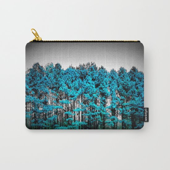 Turquoise Trees Gray Sky Carry-All Pouch