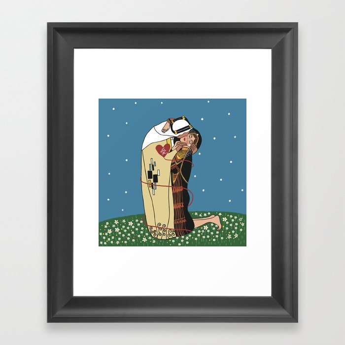 Saudi Arabia “kiss” new ver. Framed Art Print