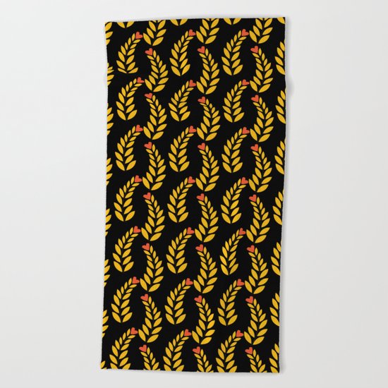 leaf pattern 1 Beach Towel