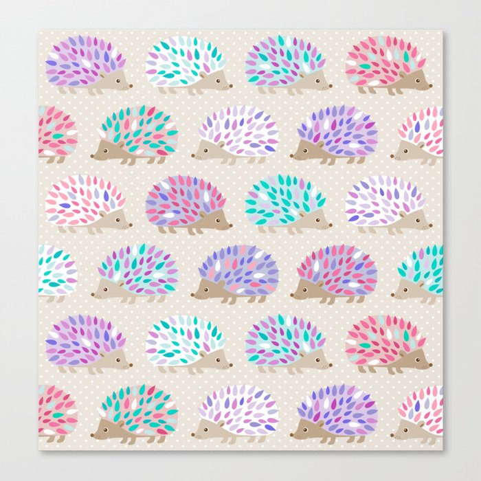Hedgehog polkadot Canvas Print