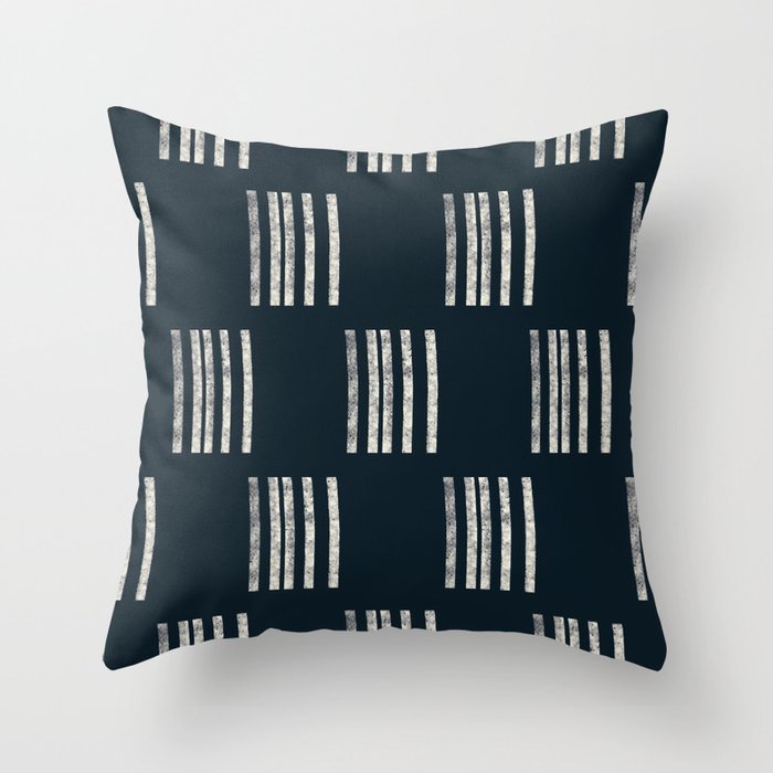 Navy mudcloth pillow top