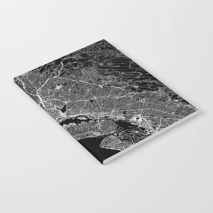 Oakland Black Map Notebook