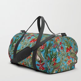 Vintage & Shabby Chic - Tropical Birds and Orchid  Aloha Jungle Flower Garden Duffle Bag