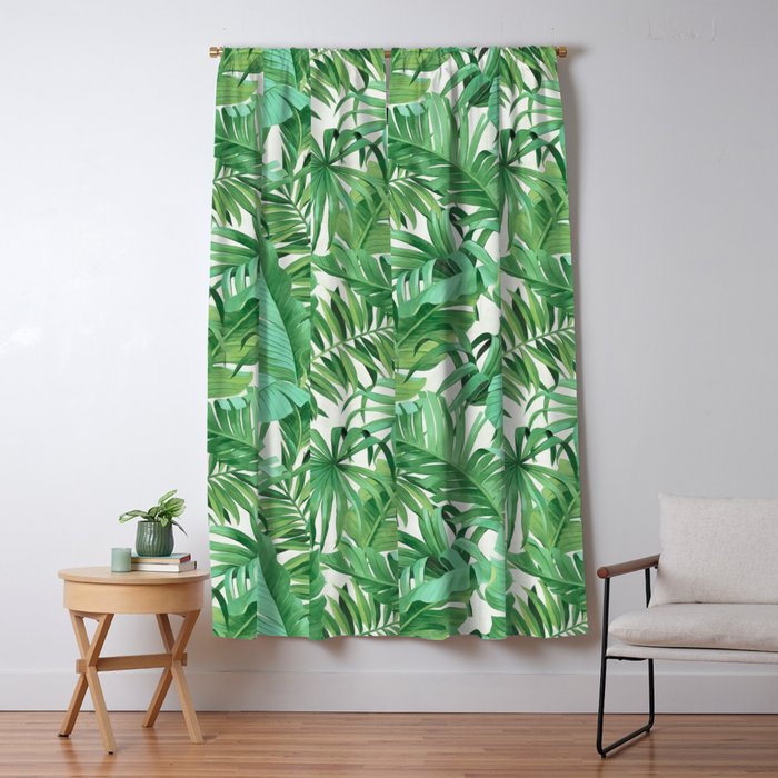 Green Tropical Leaves Iii Blackout Curtain By Catyarte Society6