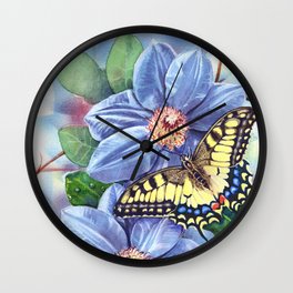 Watercolor Butterfly Wall Clock