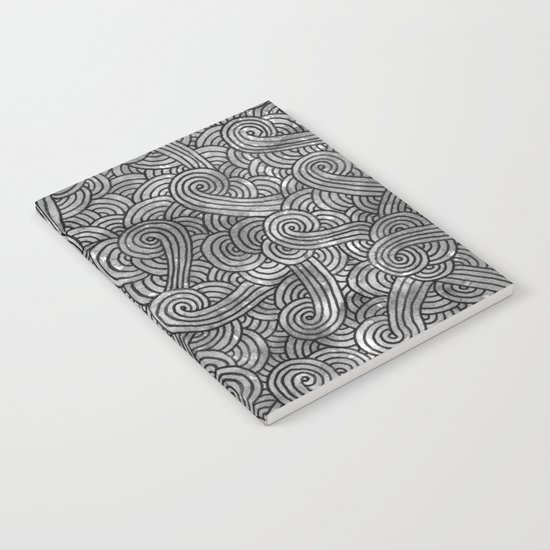 Grey and black swirls doodles Notebook