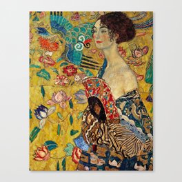 Gustav Klimt Lady With Fan Canvas Print