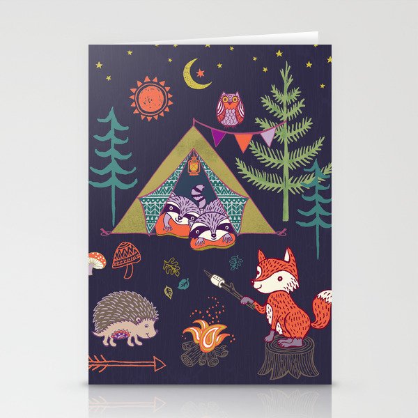 Racoon's Campout Stationery Cards