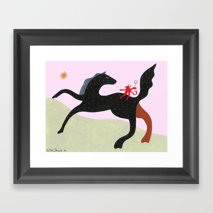 Small Pox Horse and Devil Framed Art Print