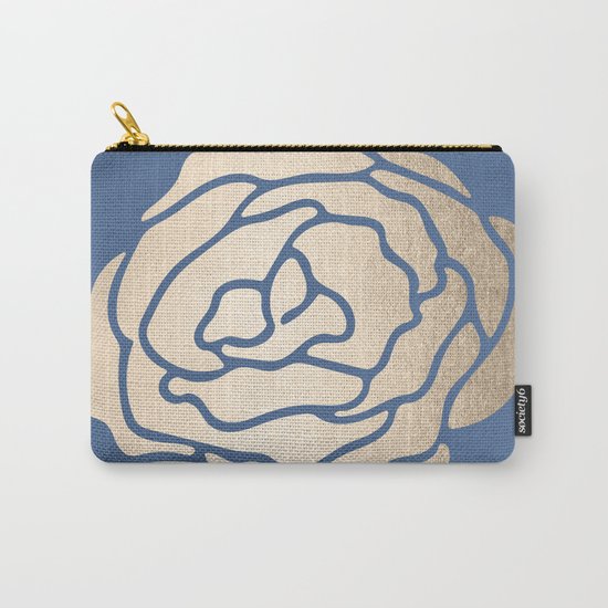 Rose White Gold Sands on Aegean Blue Carry-All Pouch