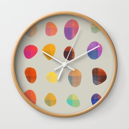 Painted Pebbles 4 Wall Clock