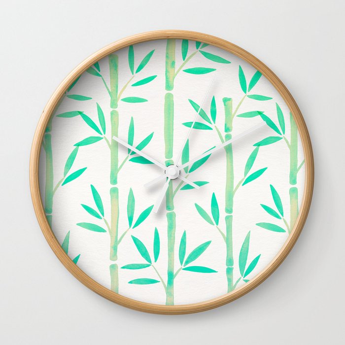 Bamboo Stems – Mint Palette Wall Clock
