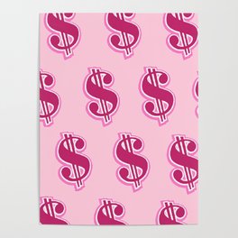 Pink Money Pattern Poster