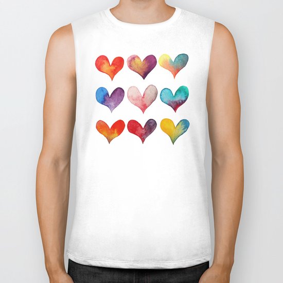 color of hearts Biker Tank