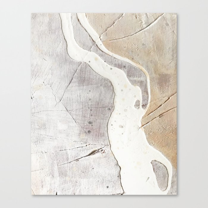 Feels: a neutral, textured, abstract piece in whites by Alyssa Hamilton Art Canvas Print