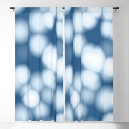 Meditative Blurry Lights in Calming Blue Ombre Blackout Curtain
