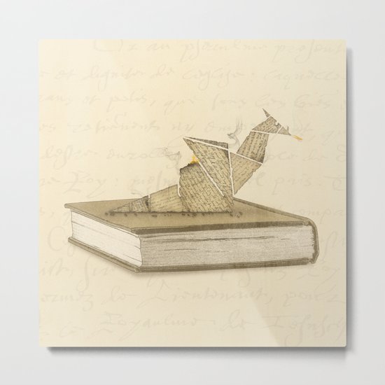 Origami Dragon Metal Print
