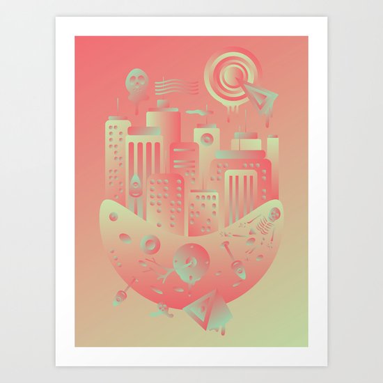 Geometromorphic City Art Print