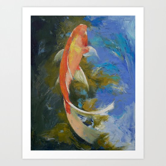 Butterfly Koi Painting Art Print