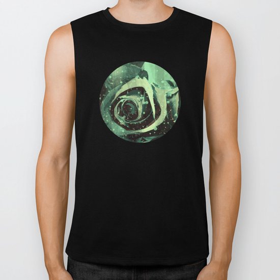 Turquoise Roses Biker Tank