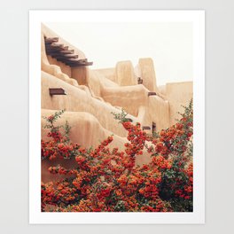 Santa Fe Photo - Adobe and Pyracantha Art Print