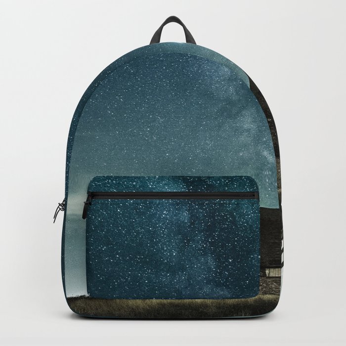 Shooting star; meteor shower on the plains twilight magical realism milky way galaxy color photograph / photography portrait Backpack