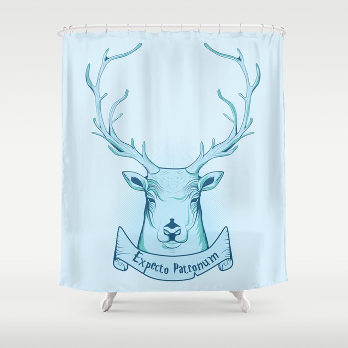 Expecto Patronum- Harry Potter Shower Curtain by Manfred Maroto