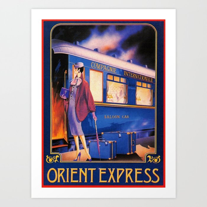Vintage Orient Express Steam Engine Train Travel Poster Art Print
