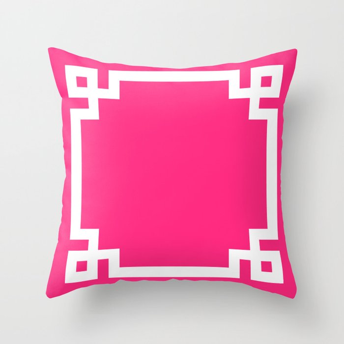 Pink greek key pillow clearance