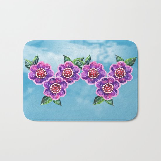 Purple Flowers II Bath Mat