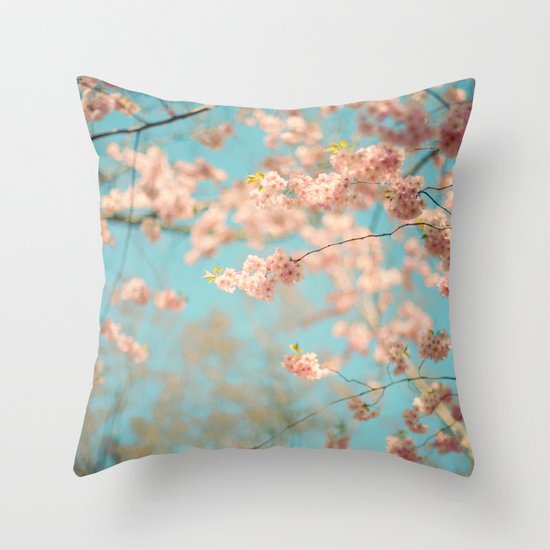 Dance of the Cherry Blossom Throw Pillow