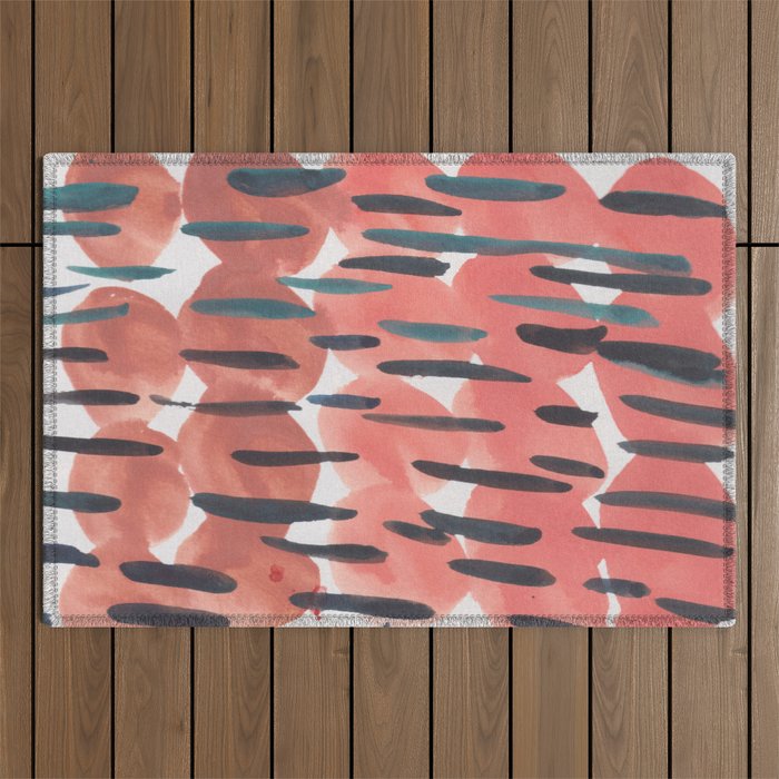 26   | 190408 Red Abstract Watercolour Outdoor Rug