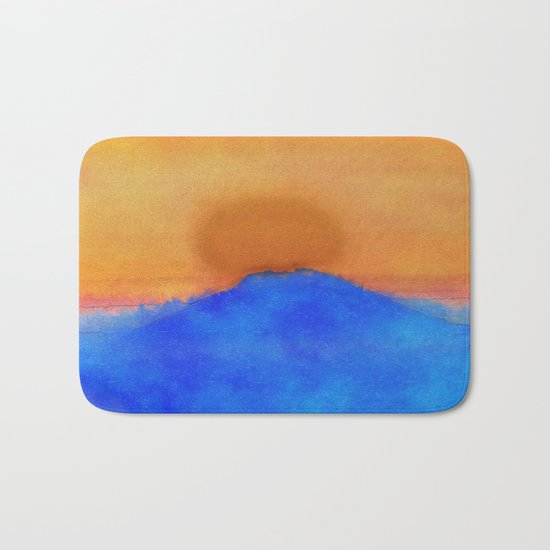 Blue landscape at sunset Bath Mat