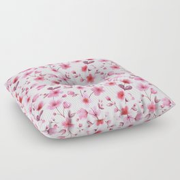 Cherry blossom flowers romantic spring pattern Floor Pillow