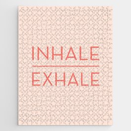 Inhale Exhale - Coral Breathe Quote Jigsaw Puzzle