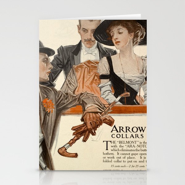 Arrow Collars, Cluett Shirts, 1909 by Joseph Christian Leyendecker Stationery Cards