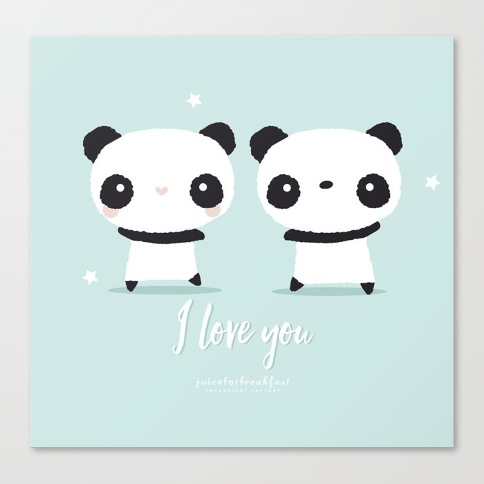 Panda in love Canvas Print