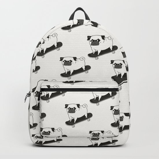 Skateboarding Pug Backpack