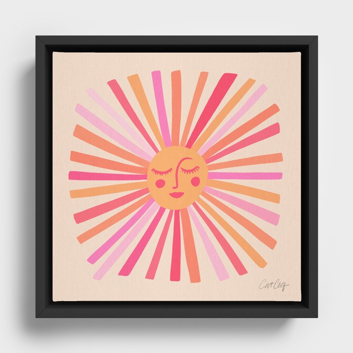 Sunshine – Pink Framed Canvas