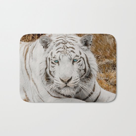 WHITE TIGER GAZE Bath Mat