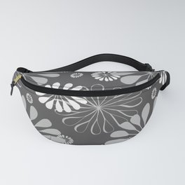 Black and White Floral Pattern Design Fanny Pack