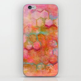 Abstract hot pink honeycomb iPhone Skin