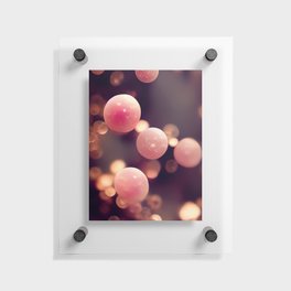 Pink Champagne - Playful Floating Bubbles Floating Acrylic Print