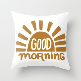 Good Morning Yellow Sun Throw Pillow