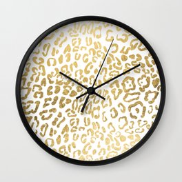 Modern Hipster Girly Gold Leopard Animal Print Wall Clock | Stylish, Glam, Leopard, Modern, Animalprint, Eclectic, Girly, Gradient, Hipster, Gold 