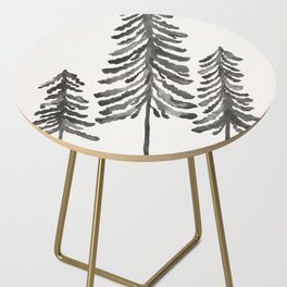 Pine Trees – Black Ink Side Table