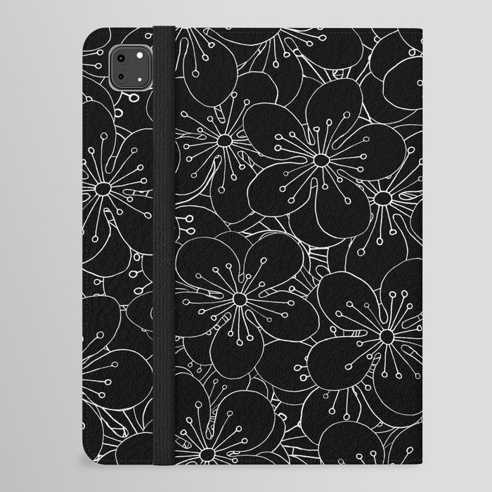 Cherry Blossom Black on White - In Memory of Mackenzie iPad Folio Case