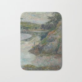 The Banks of River Aven Bath Mat | Modernart, Impressionism, Impressionist, Aven, Oilpainting, Nature, France, Fineart, Paulgauguin, Oil 