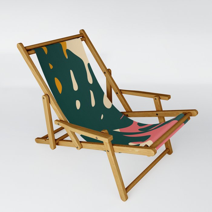 Retro Monstera plant 1 Sling Chair