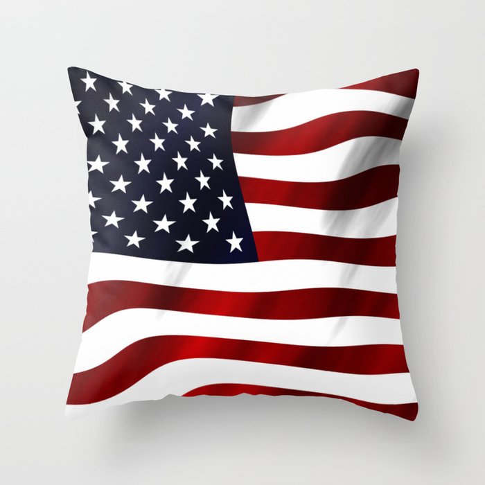American Flag USA Throw Pillow